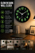 Quartz Glow in the Dark Wall Clock - 12 Inch