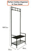 2-Tier Metal Coat Rack & Shoe Organizer