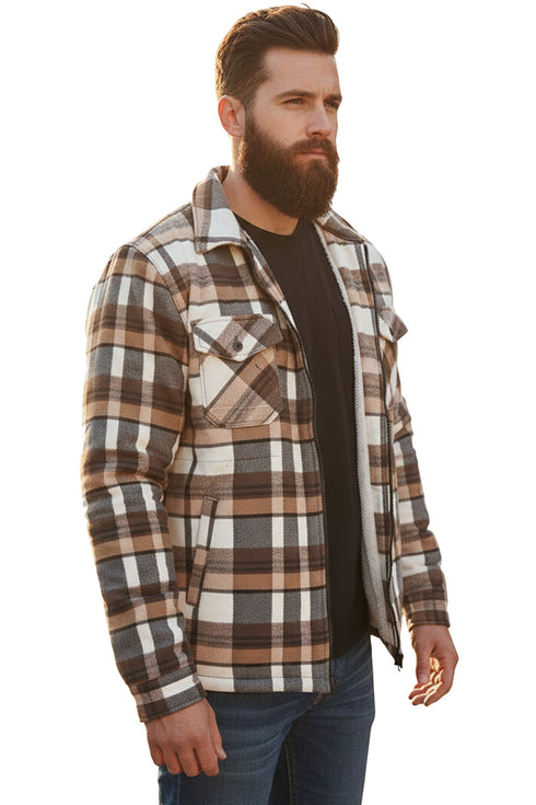 Mens Sherpa Fur Lined Collar Shirt