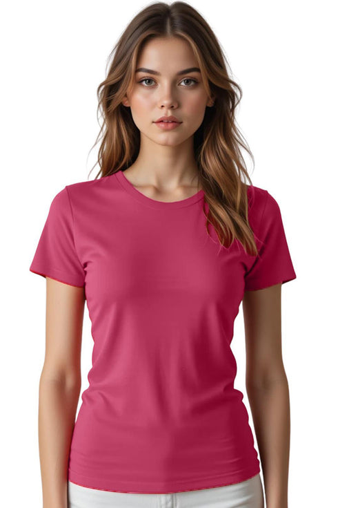 3 Pack Womens Plain Crew Neck T-Shirts