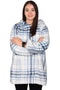 Blanket Oversized Hoodie White Blue - Thin