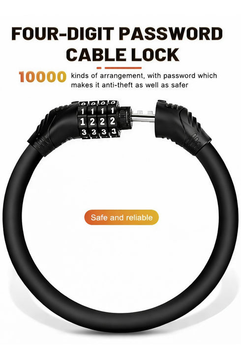 Bike Cable Lock with Combination 1.25m – Heavy Duty Anti-Theft