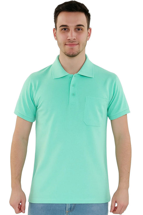 Mens Pique Polo Collar T-Shirt