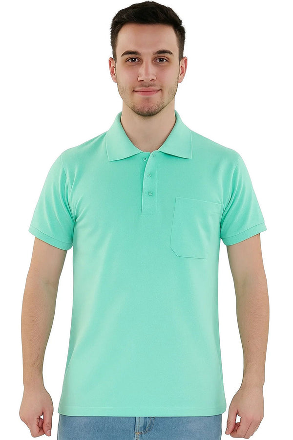 Mens Pique Polo Collar T-Shirt