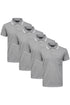 4 Pack Mens Plain Pique Tipping Collar T Shirts