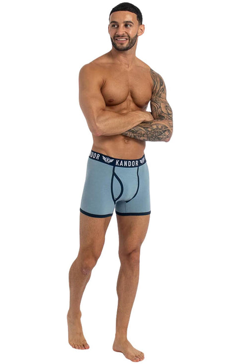 5 Pack Kandor Men’s Boxer Briefs Multipack – Cotton Stretch Underwear with Camo, Solid & Contrast Waistband