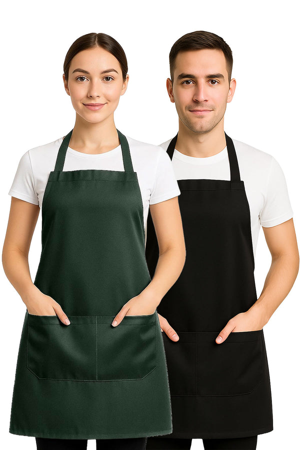 2 Pack Unisex Kitchen Apron – Adjustable Waterproof Cooking Aprons with Pockets
