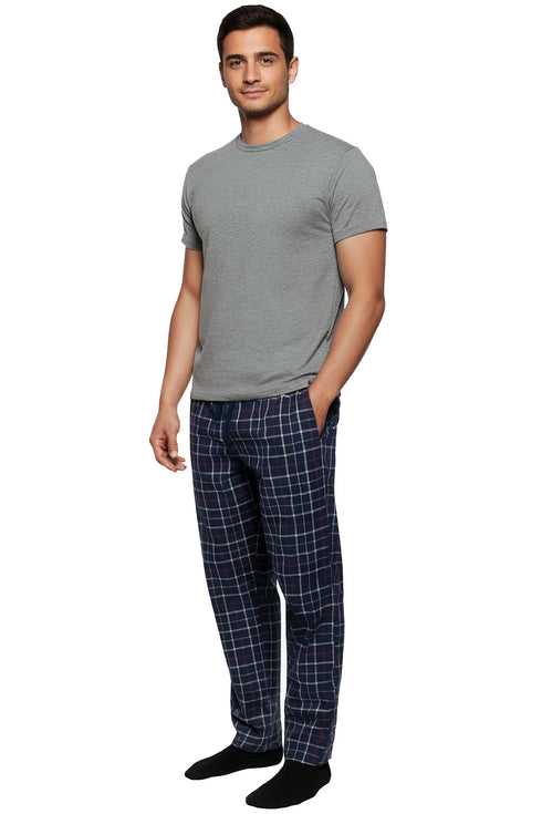 Men's Plaid Pajama Set – Short Sleeve T-Shirt & Lounge Pants