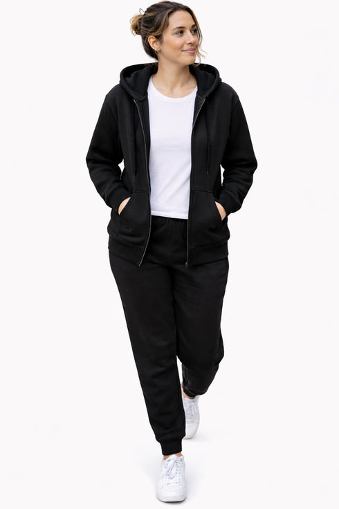 Women’s Hooded Tracksuit Set – Zip Up Hoodie & Joggers Lounge-wear Set
