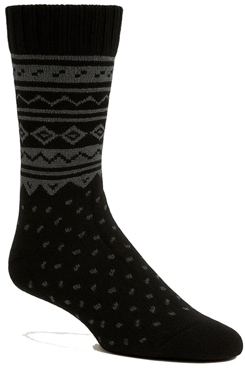 Men’s Winter Thermal Socks – Warm Fleece Lined Knitted Grip Socks with Stylish Nordic Pattern