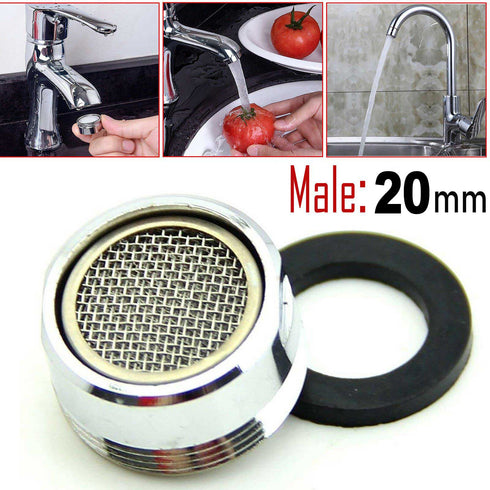 Chrome Tap Aerator | Faucet Aerator – Smooth Flow Replacement Nozzle, 20mm, 24mm & 28mm