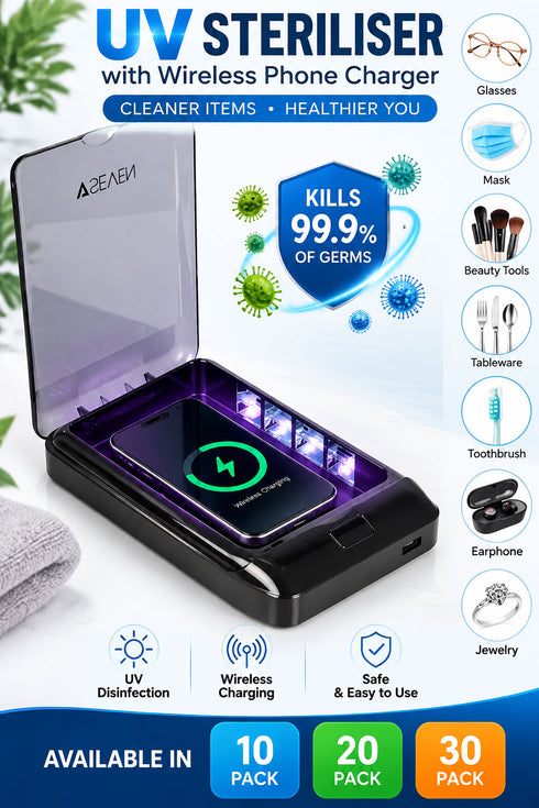 UV Steriliser with Wireless Phone Charger - 10/20/30 Pack - From £2.49 Per Unit