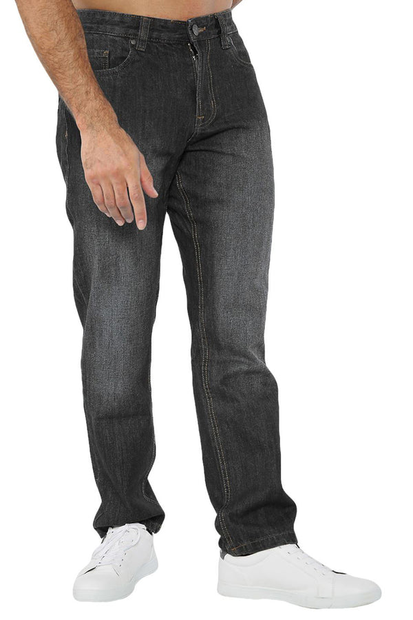 Men's Grey Straight Fit Stretchable Denim Jeans