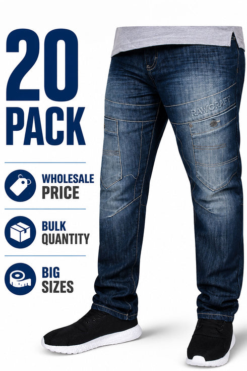 20 Pack Men's Kastra Plus Size Jeans - From £4.99 Per Unit