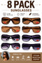 8 Pack Fashion UV400 Protection Sunglasses