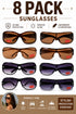 8 Pack Fashion UV400 Protection Sunglasses