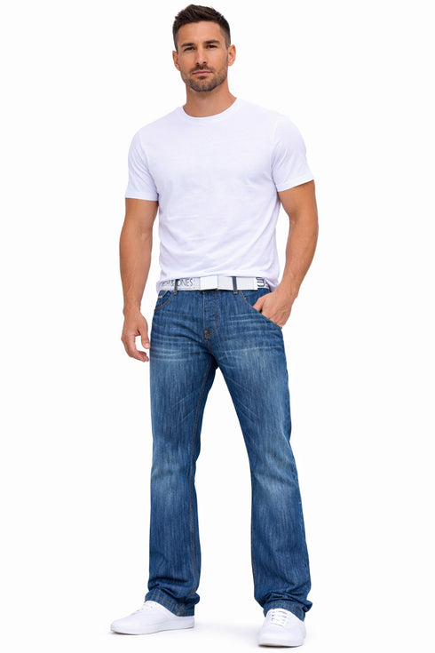 Mens Bootcut Straight Designer Leg With Belt