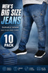 10 Pack Men's Raptor Plus Size Jeans - From £4.99 Per Unit