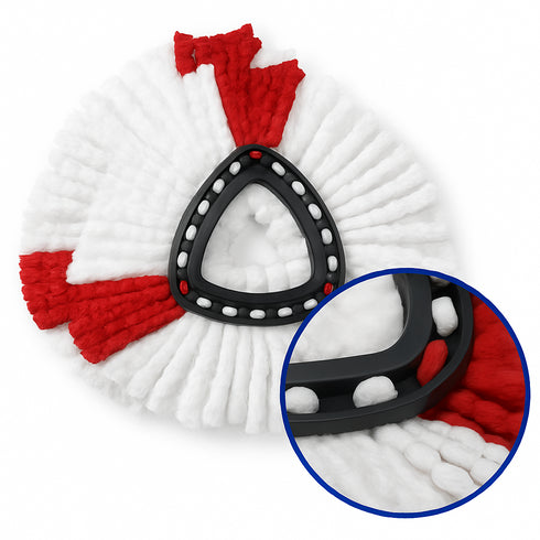 Triangle Spin Mop Refill Heads – 6 Pack Microfiber Replacement Mop Heads for 360° Spin Mop System | Wet & Dry Use
