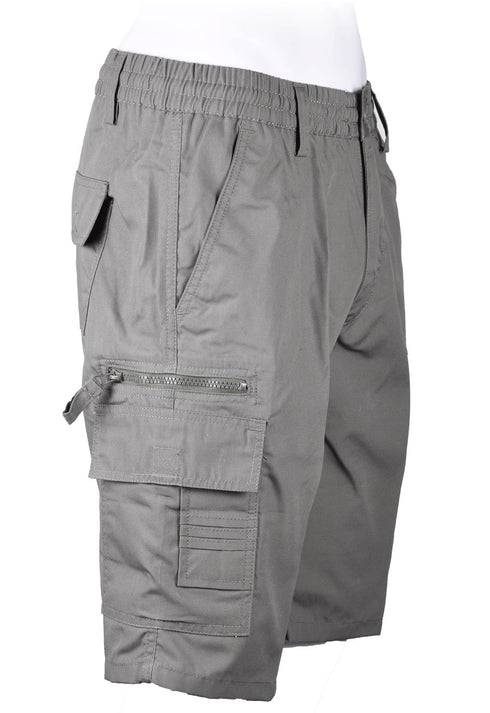 Men 3/4 Elasticated Waist Cargo Combat Shorts