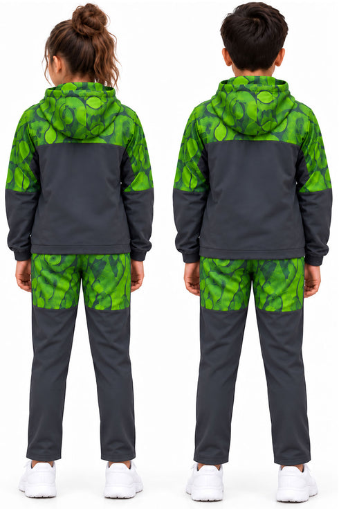 Kid's Printed Tracksuit Set, Hoodie and Joggers