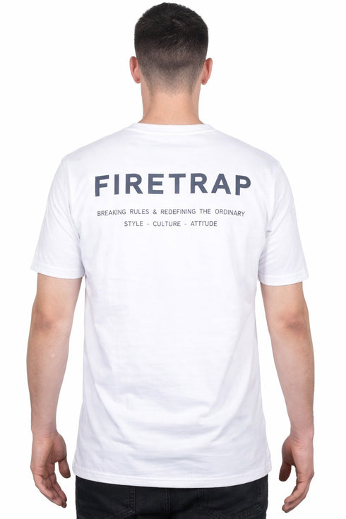 Fire Trap Mens Crew Neck Cotton T-shirt