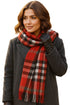 Women’s Checked Winter Scarf – Soft Tartan Blanket Wrap with Tassels
