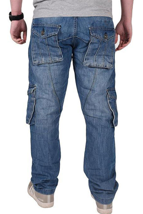 Mens Cargo Combat Denim Jeans - TF260
