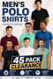 45 Pack Men’s Polo Shirts Clearance Lot - From £1.99 Per Unit