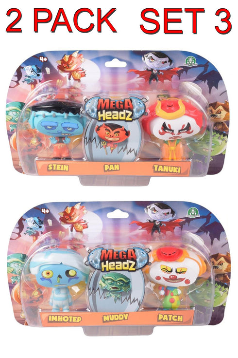 Mega Headz Collectible Monster Toy Sets – 2 Pack & 3 Pack Hideouts Series for Kids