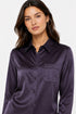 Women’s Purple Long Sleeve Satin Shirt