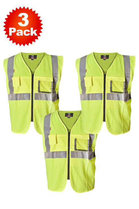 3 Pack Hi Viz Safety Reflective Vests