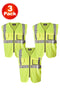 3 Pack Hi Viz Safety Reflective Vests
