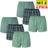 6 Pack Men's Check Woven Cotton Boxers