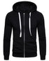 Mens Plain Fleece Zip Up Hoodie With Free Same Cord