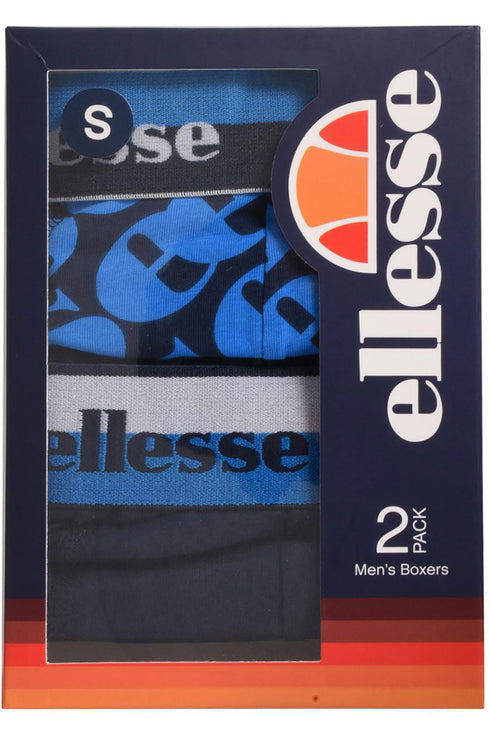 Men’s Boxers 2 Pack – Blue & Black Cotton Stretch Trunks Size L
