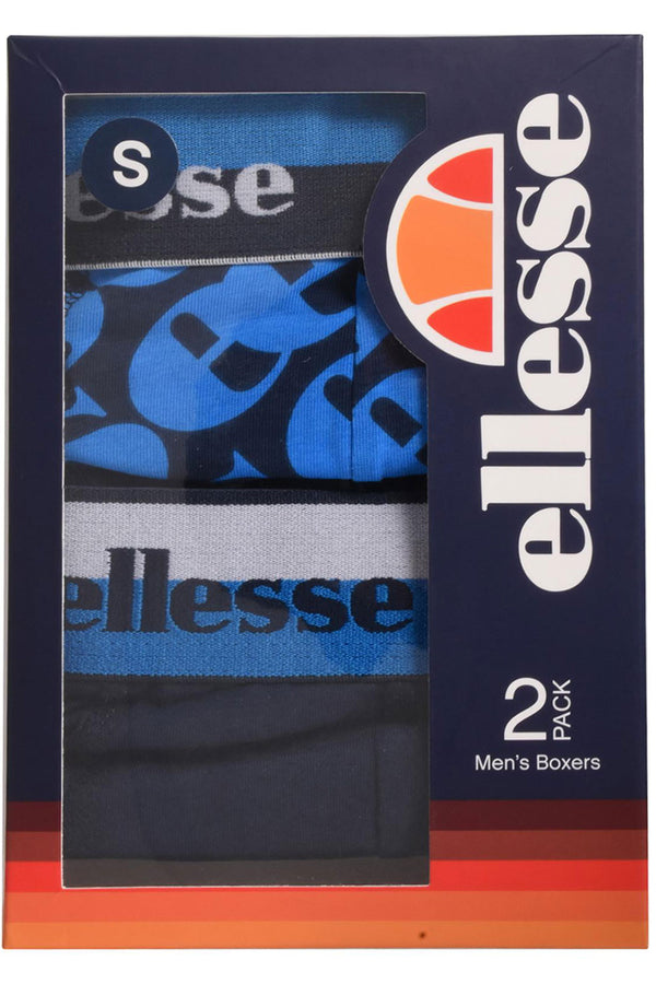 Men’s Boxers 2 Pack – Blue & Black Cotton Stretch Trunks Size L