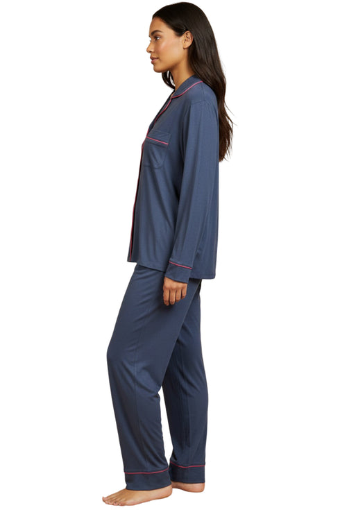 Women’s Long Sleeve Pyjama Set – Silk Satin Fabric Sleepwear
