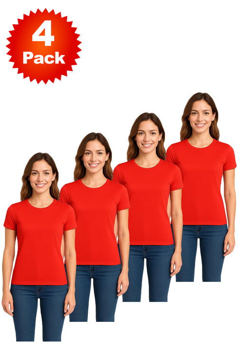 4 Pack Women Breathable Short Sleeve T-Shirts
