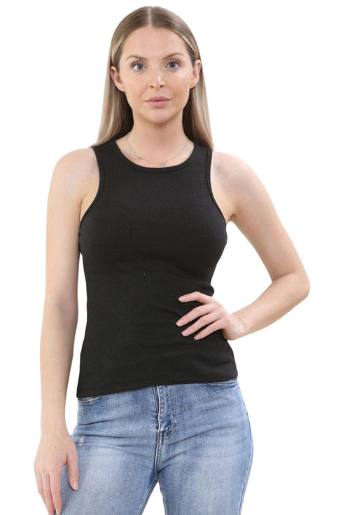 6 Pack Womens Sleeveless Slim Fit Ribbed Tank Top