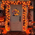 Kids Halloween Costume & LED Lights Bundle | Troll Dress, Striped Leggings with Skirt & 6 Pack Maple Leaf String Lights