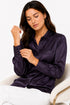 Women’s Purple Long Sleeve Satin Shirt