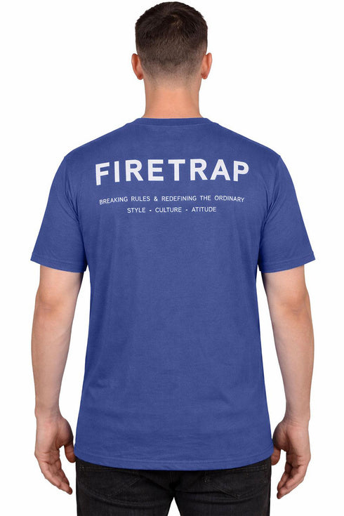 Fire Trap Mens Crew Neck Cotton T-shirt