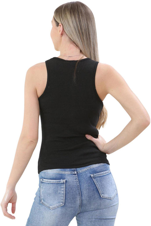 6 Pack Womens Sleeveless Slim Fit Ribbed Tank Top