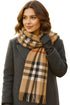 Women’s Checked Winter Scarf – Soft Tartan Blanket Wrap with Tassels
