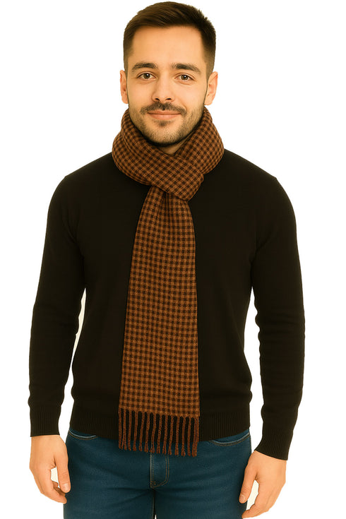 Unisex Winter Muffler Wool Blend – Long Knit Check Scarf