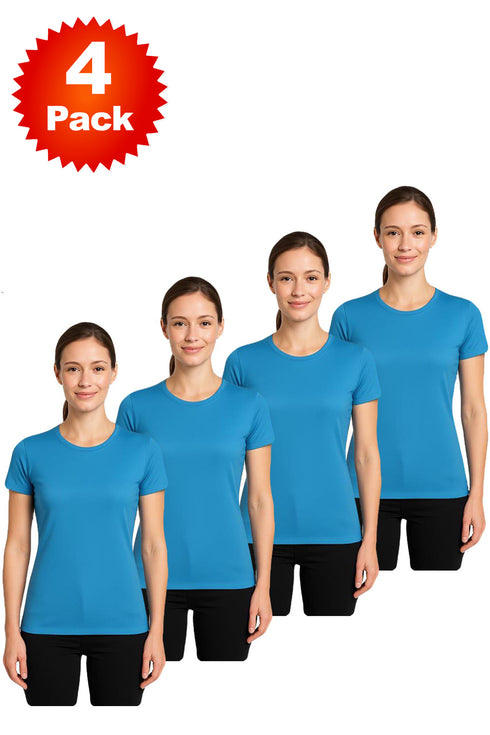 4 Pack Women Breathable Short Sleeve T-Shirts