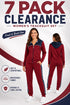 7 Pack Women’s Burgundy & Navy Hooded Tracksuit Set - From £4.99 Per Unit