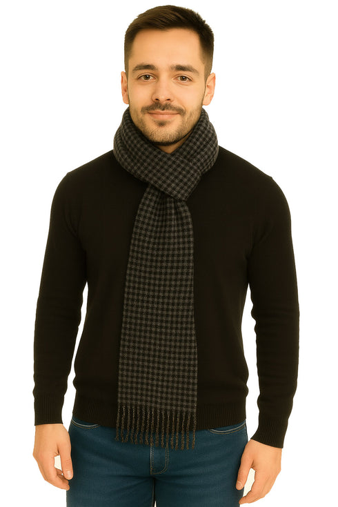 Unisex Winter Muffler Wool Blend – Long Knit Check Scarf