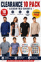 10 Pack Assorted Shirts Mixed Styles & Sizes - From £2.99 Per Unit